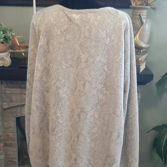 Chico's Tunic Shimmery Silver and Blue Size 3= US XL - Picture 6 of 7